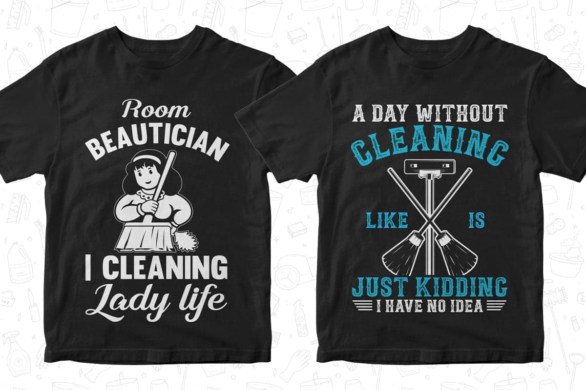 Cleaner 50 Editable T-shirt Designs Bundle Part 1