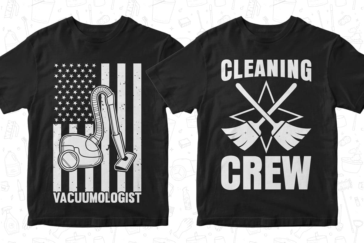 Cleaner 50 Editable T-shirt Designs Bundle Part 1