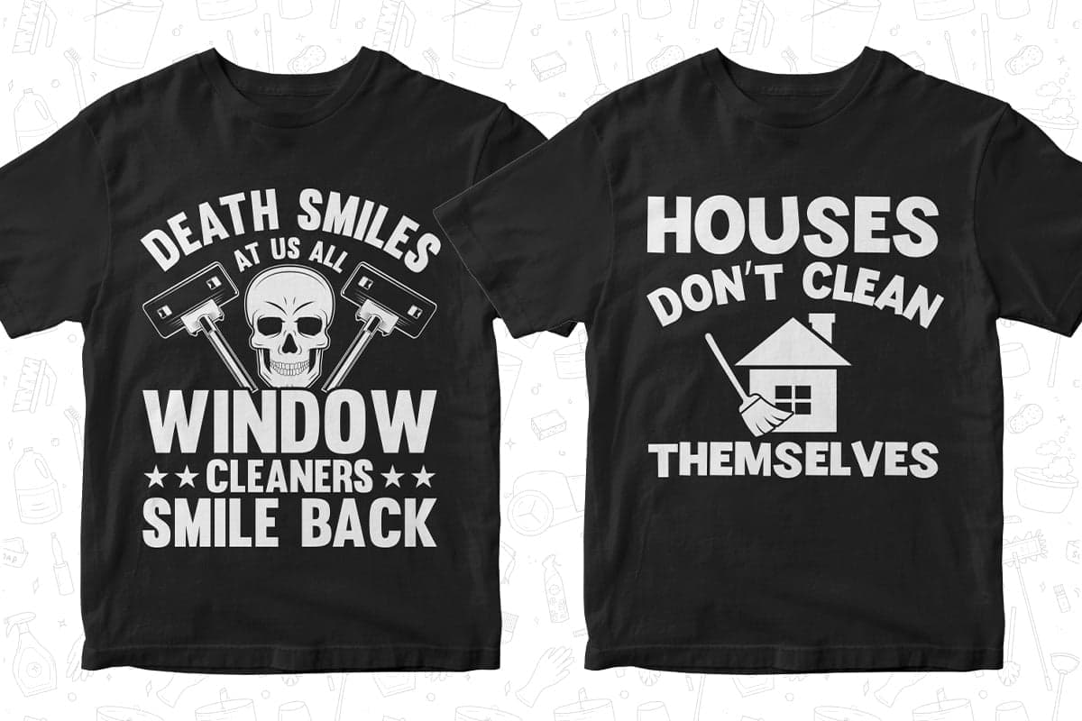 Cleaner 50 Editable T-shirt Designs Bundle Part 1