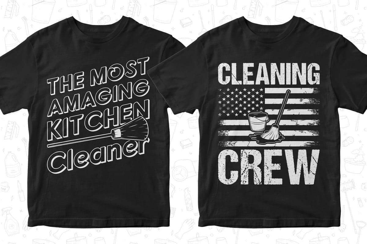 Cleaner 50 Editable T-shirt Designs Bundle Part 1