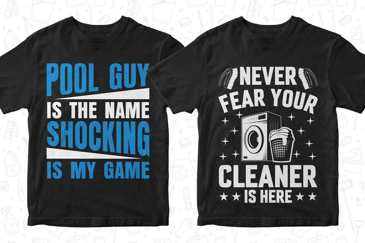 Cleaner 50 Editable T-shirt Designs Bundle Part 1