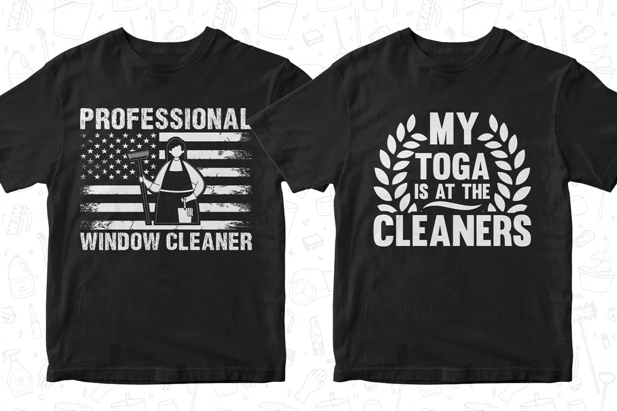 Cleaner 50 Editable T-shirt Designs Bundle Part 1