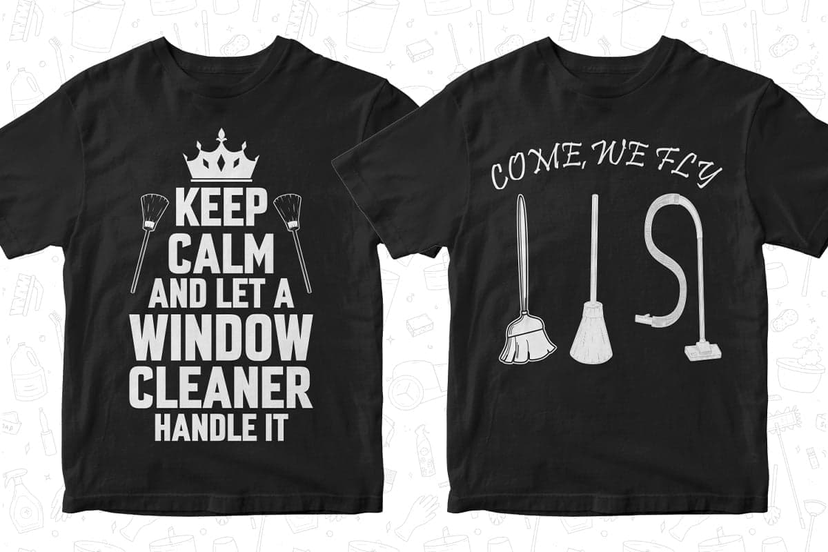 Cleaner 50 Editable T-shirt Designs Bundle Part 1