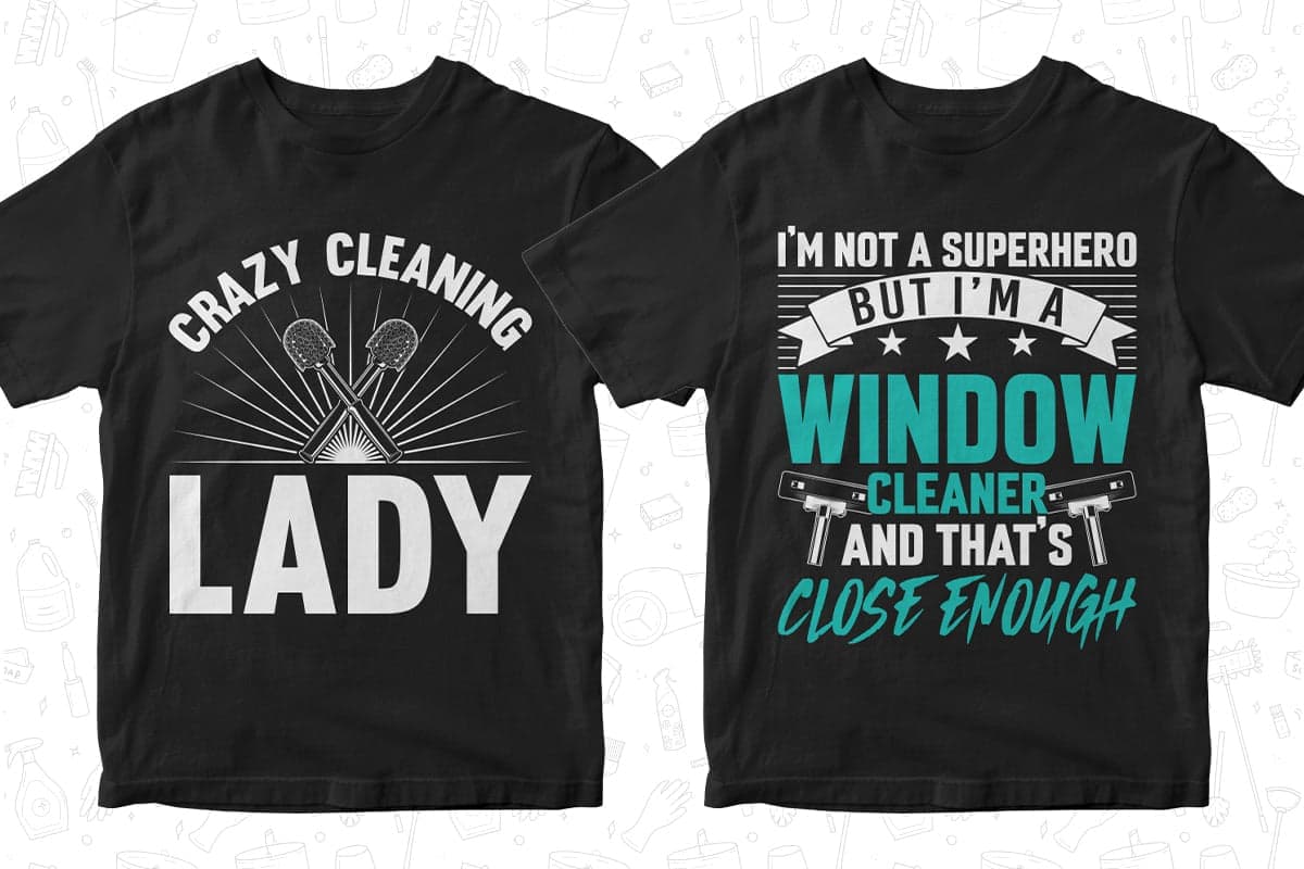 Cleaner 50 Editable T-shirt Designs Bundle Part 1