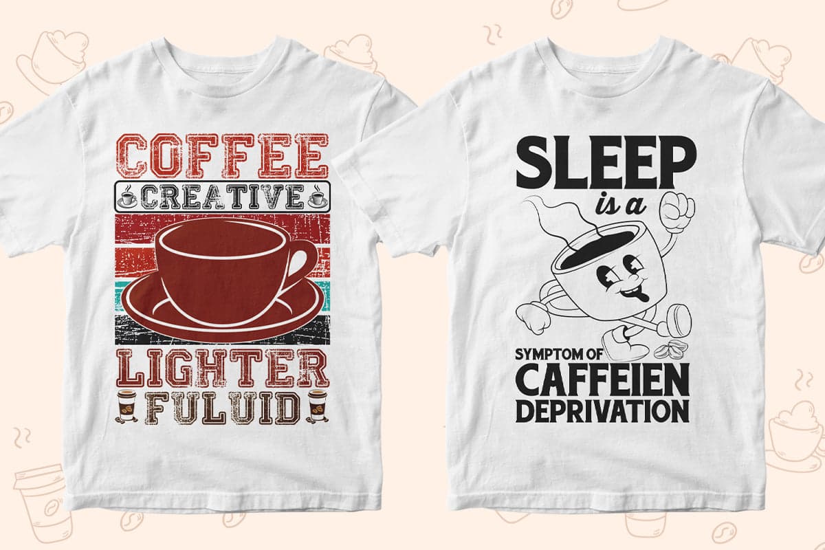 Coffee 50 Editable T-shirt Designs Bundle Part 1