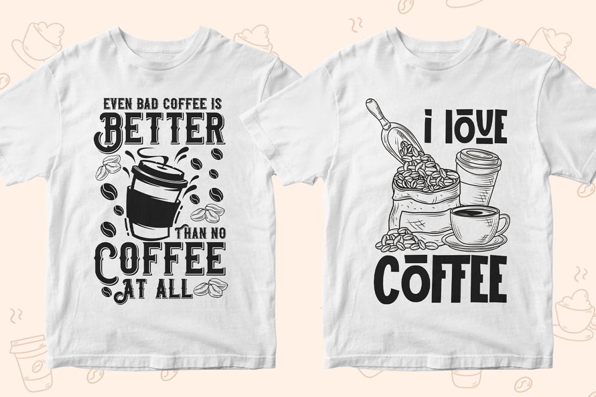 Coffee 50 Editable T-shirt Designs Bundle Part 1