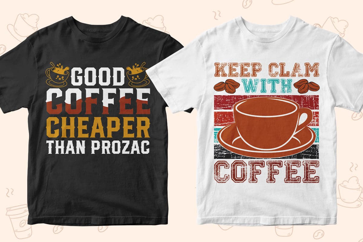 Coffee 50 Editable T-shirt Designs Bundle Part 1