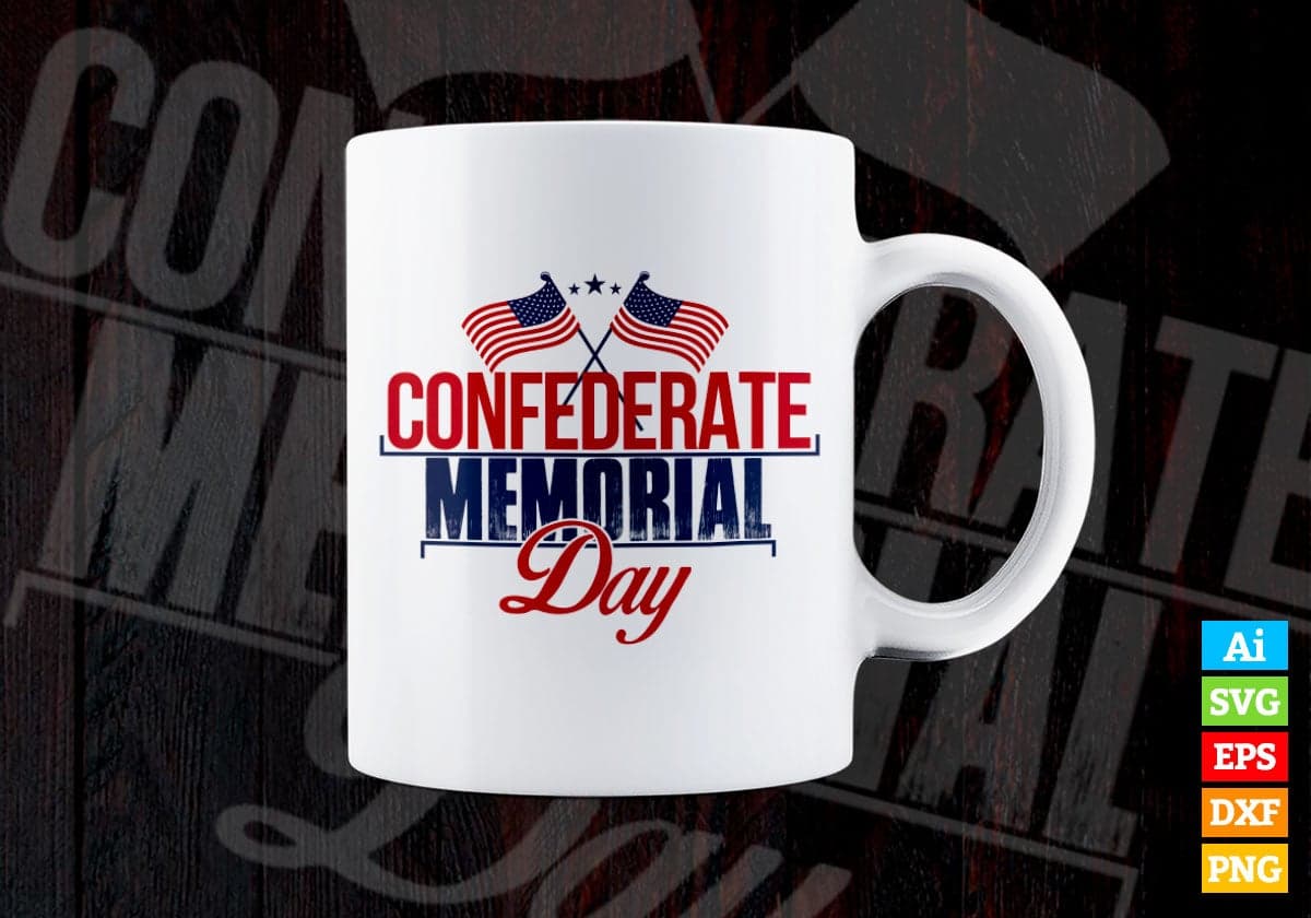 Confederate Memorial Day 4th Of July Vector T-shirt Design in Ai Svg Png Files
