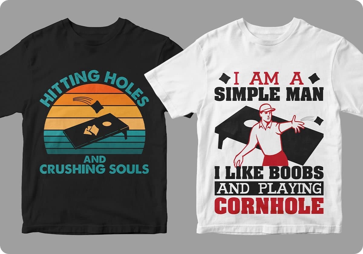 Cornhole 50 Editable T shirt Designs Bundle Part 1