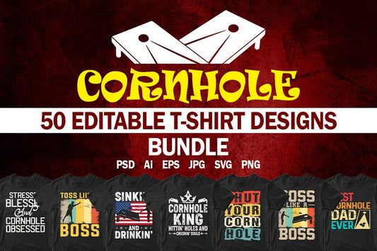 Cornhole 50 Editable T shirt Designs Bundle Part 2