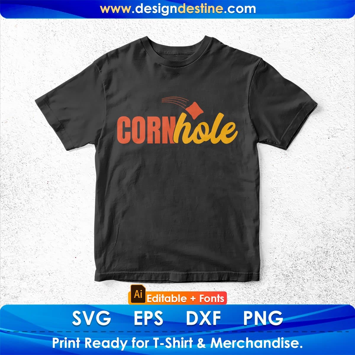 Cornhole Editable T shirt Design In Ai Svg Png Cutting Printable Files