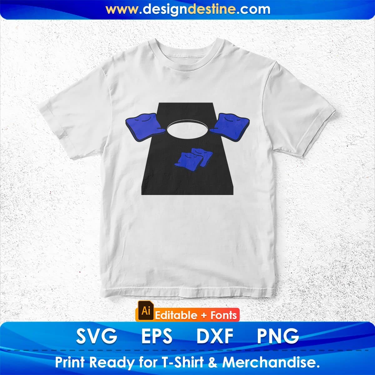 Cornhole Vector Editable T shirt Design In Ai Svg Png Cutting Printable Files