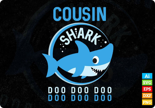 Cousin Shark Boy T shirt Design In Png Svg Cutting Printable Files