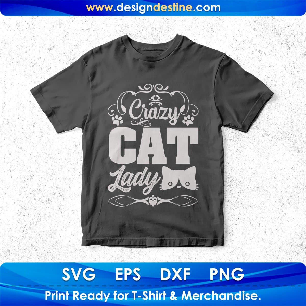 Crazy Cat Lady T shirt Design In Svg Png Cutting Printable Files