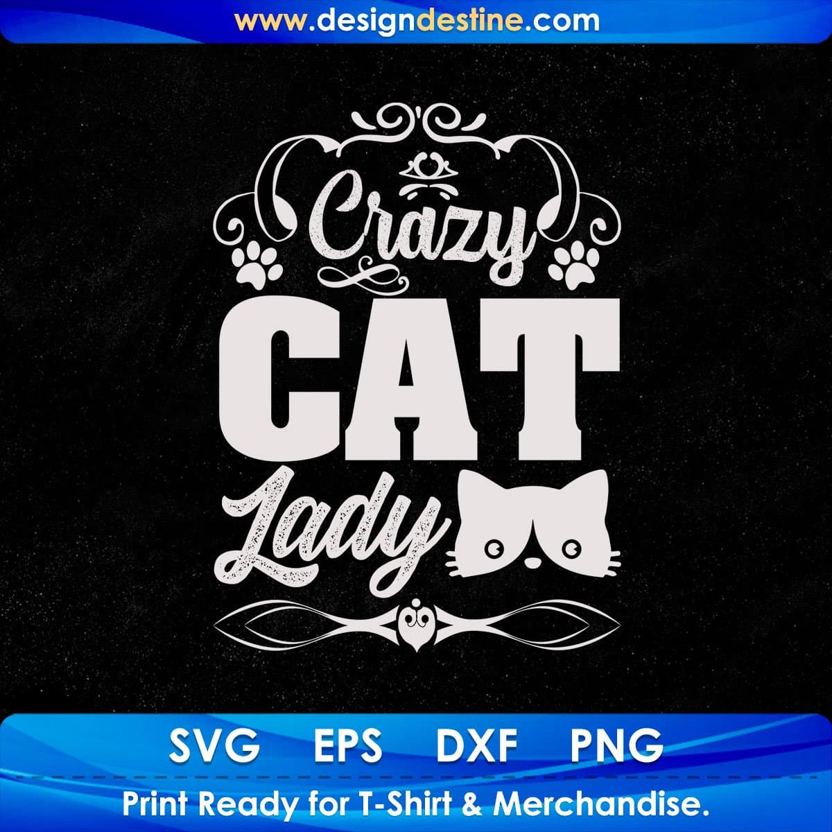 Crazy Cat Lady T shirt Design In Svg Png Cutting Printable Files