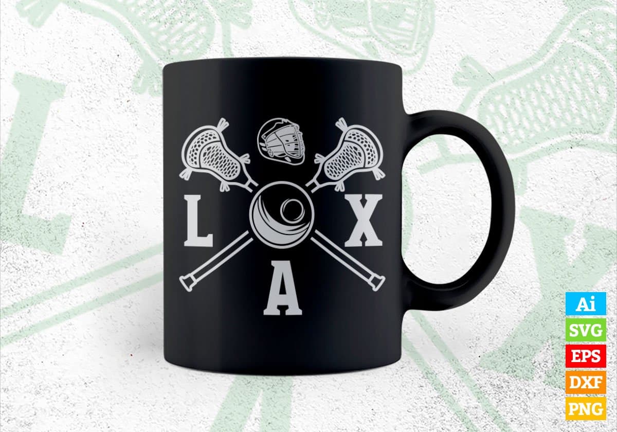 Crossed Lacrosse Editable Vector T-shirt Design in Ai Svg Png Files