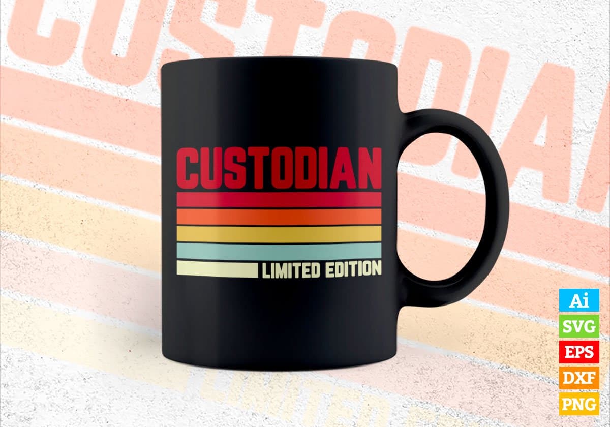 Custodian Limited Edition Editable Vector T-shirt Designs Png Svg Files
