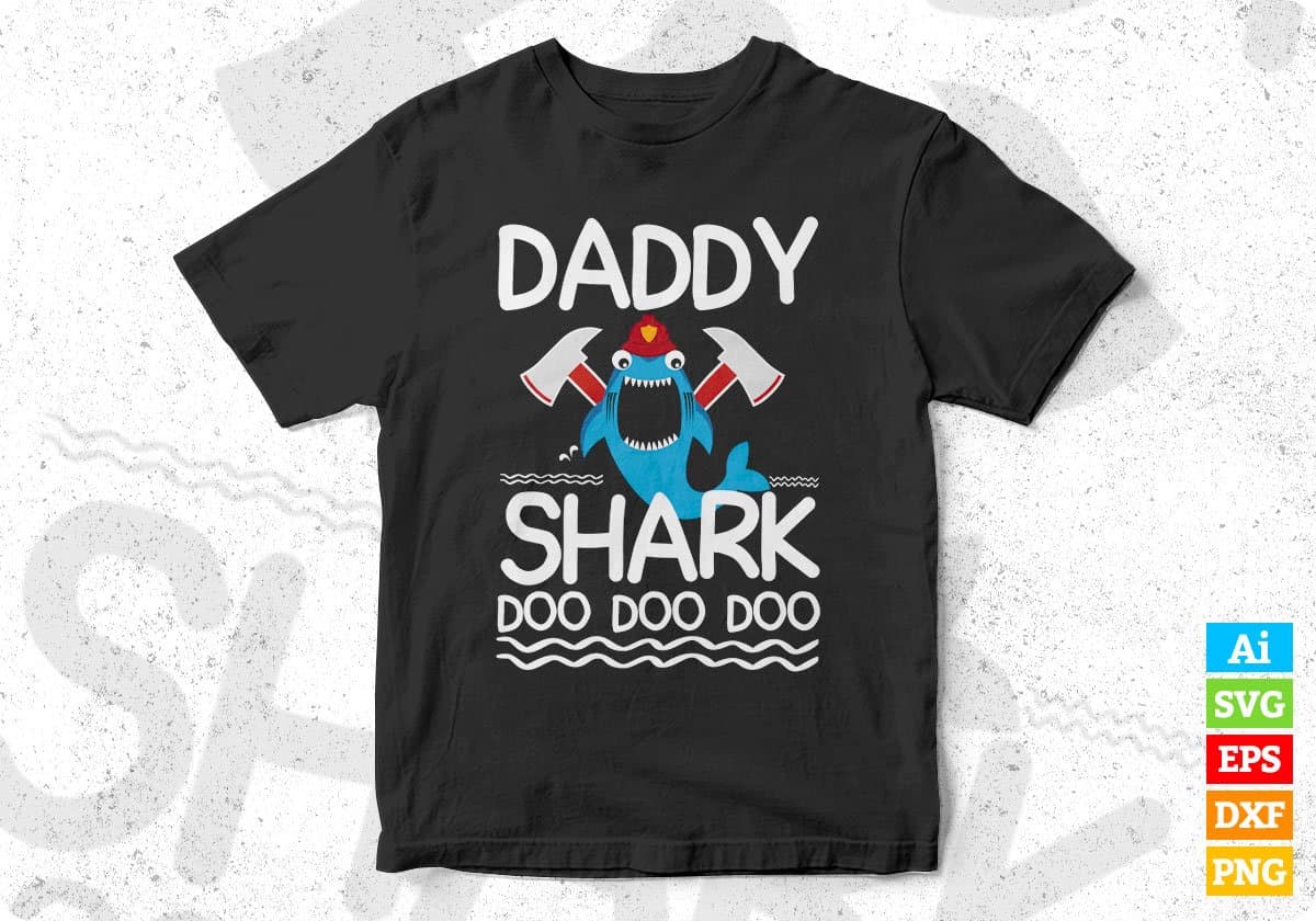 Daddy Shark Doo Doo Doo T shirt Design In Ai Png Svg Cutting Printable Files