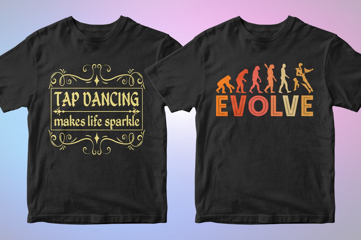 Dancing 50 Editable T-shirt Designs Bundle Part 1