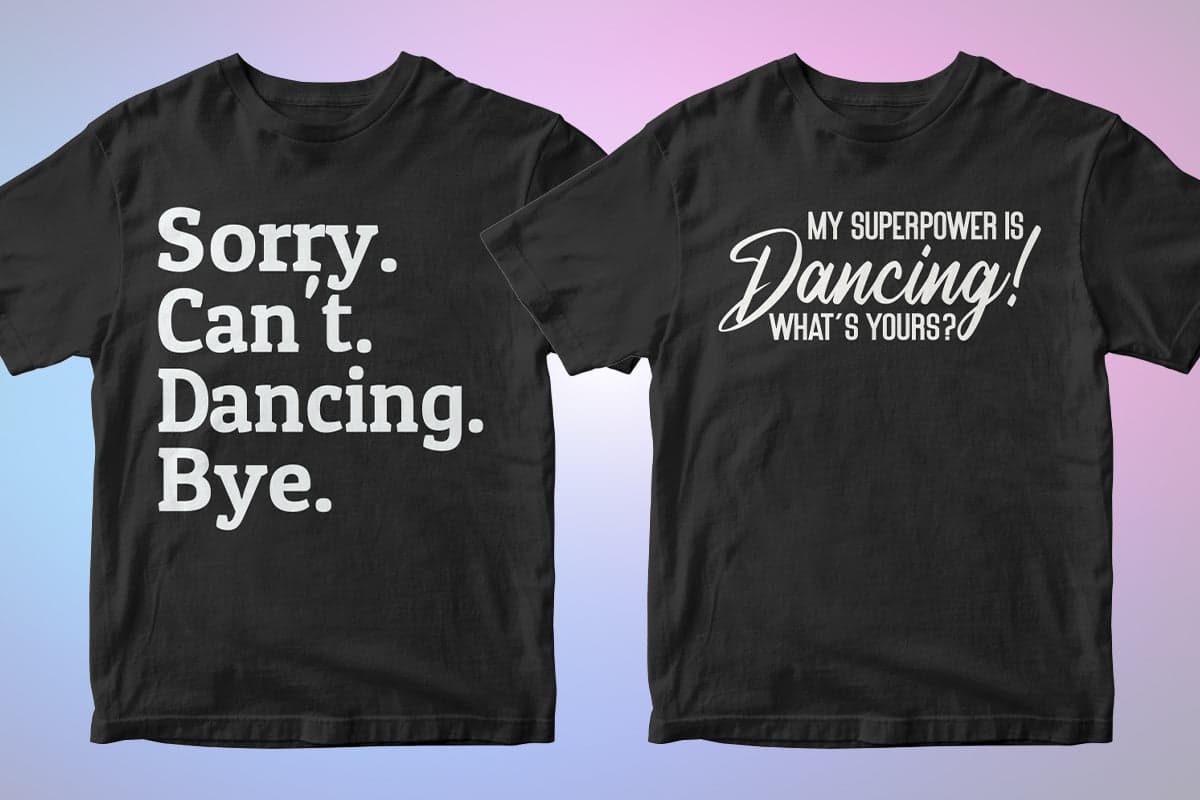 Dancing 50 Editable T-shirt Designs Bundle Part 1