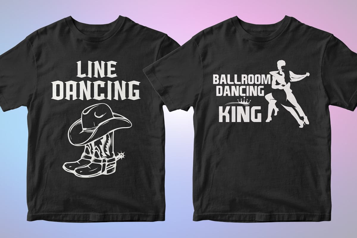 Dancing 50 Editable T-shirt Designs Bundle Part 1