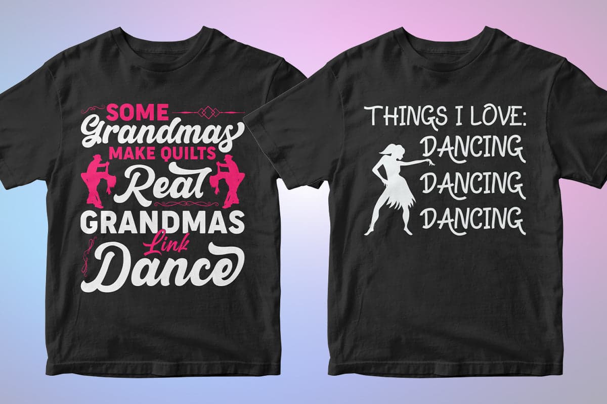 Dancing 50 Editable T-shirt Designs Bundle Part 1