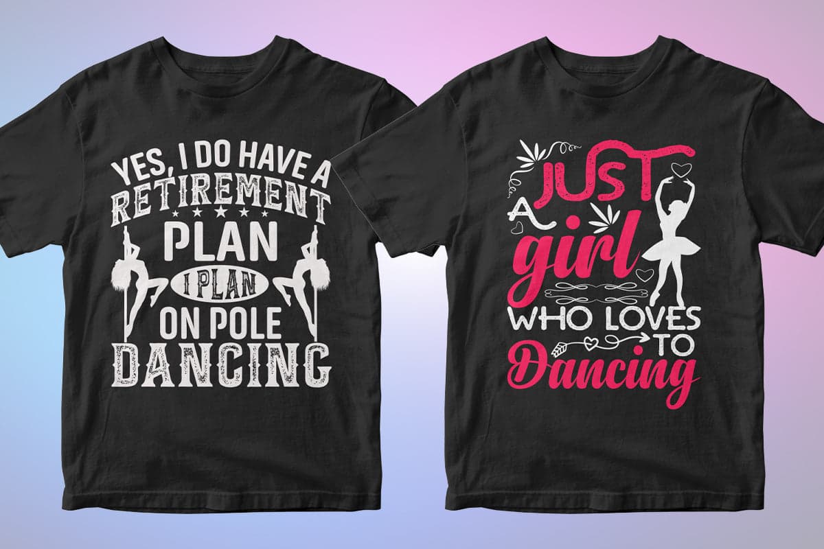 Dancing 50 Editable T-shirt Designs Bundle Part 1