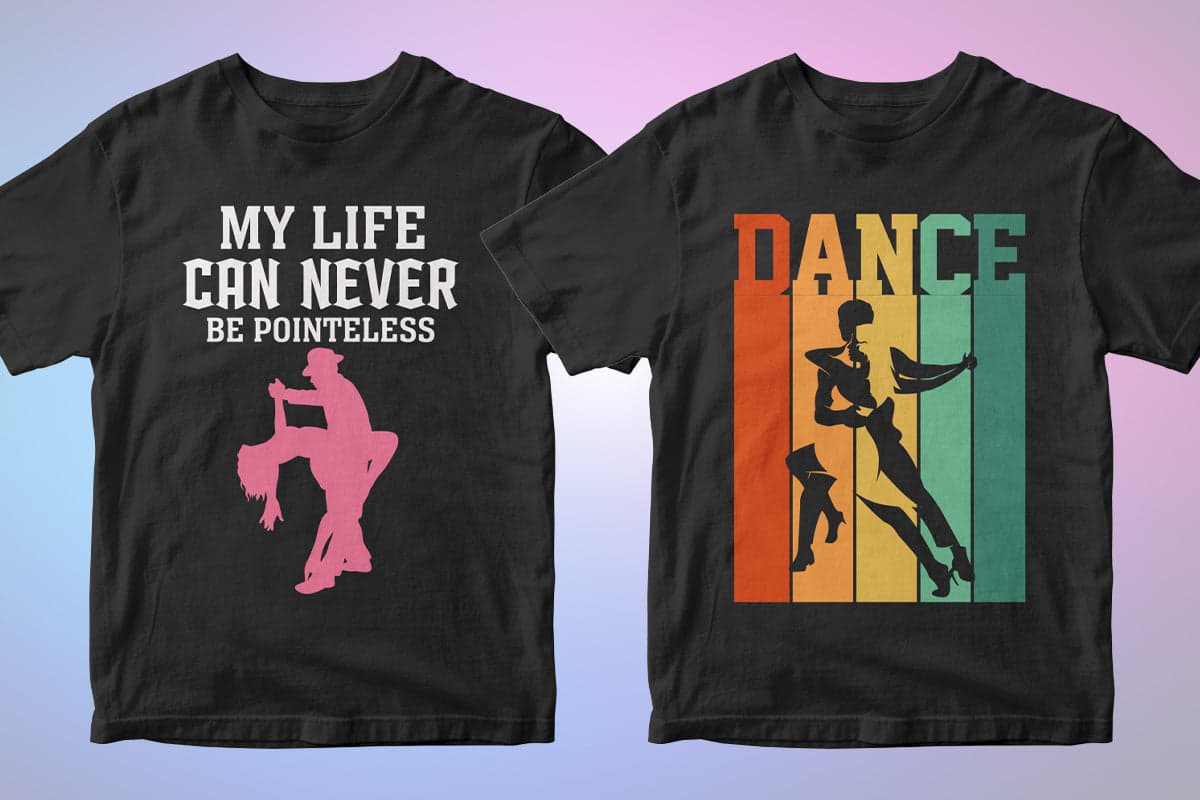 Dancing 50 Editable T-shirt Designs Bundle Part 1