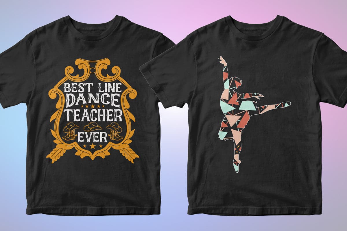 Dancing 50 Editable T-shirt Designs Bundle Part 1