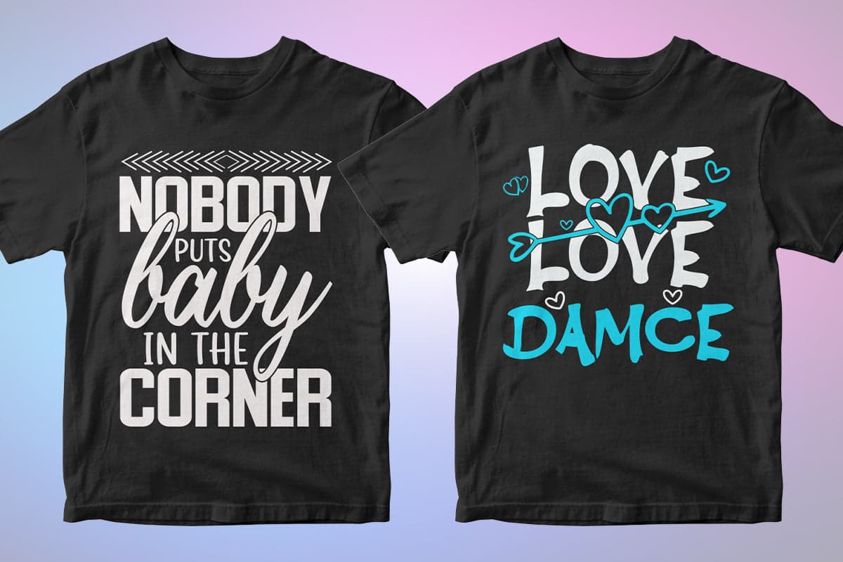 Dancing 50 Editable T-shirt Designs Bundle Part 1