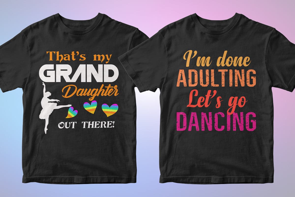 Dancing 50 Editable T-shirt Designs Bundle Part 1