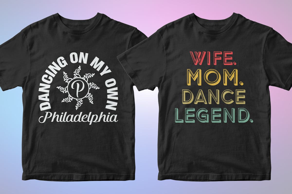 Dancing 50 Editable T-shirt Designs Bundle Part 1