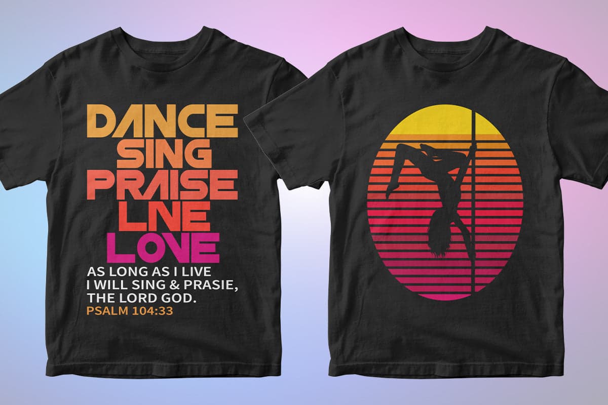 Dancing 50 Editable T-shirt Designs Bundle Part 1