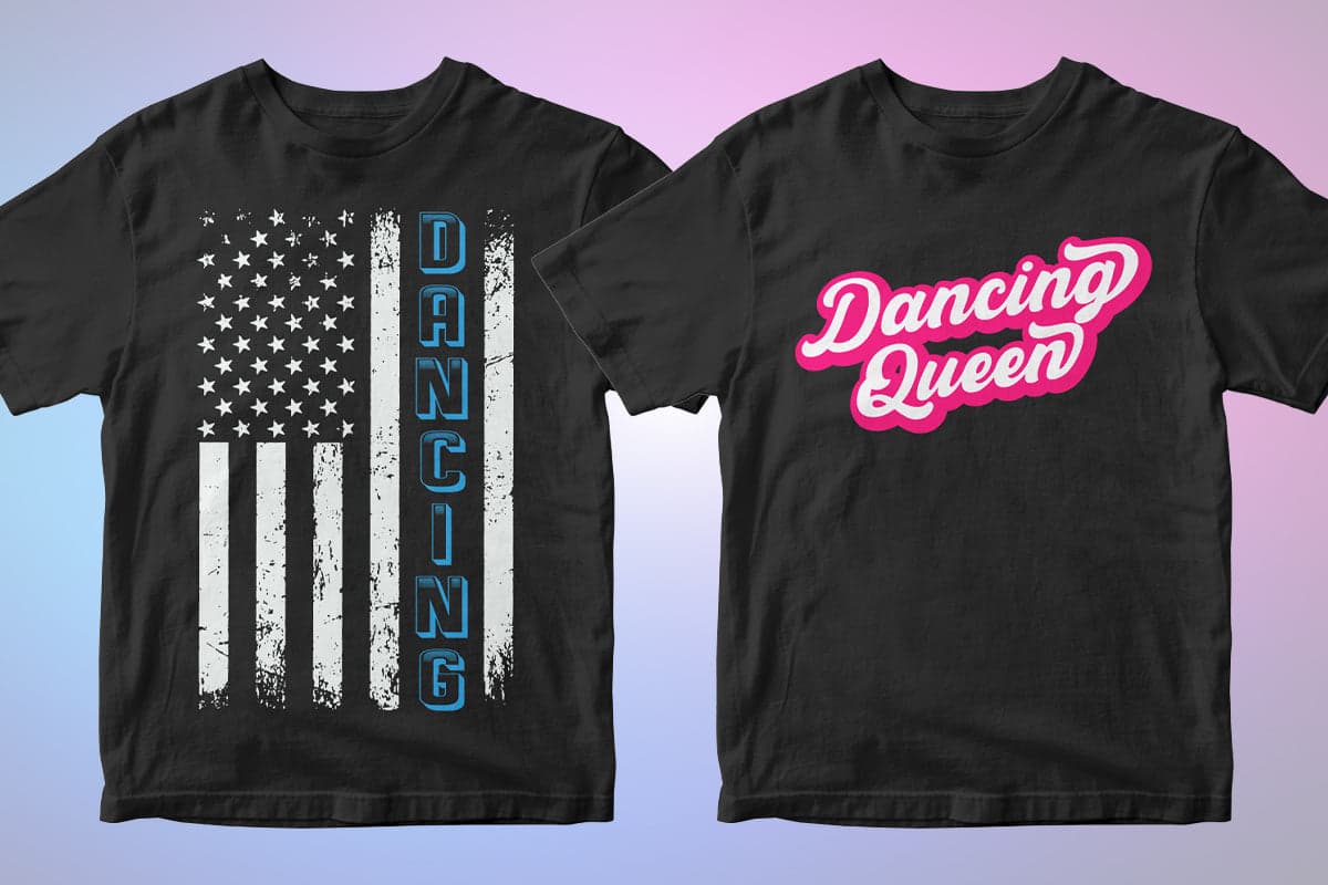 Dancing 50 Editable T-shirt Designs Bundle Part 1