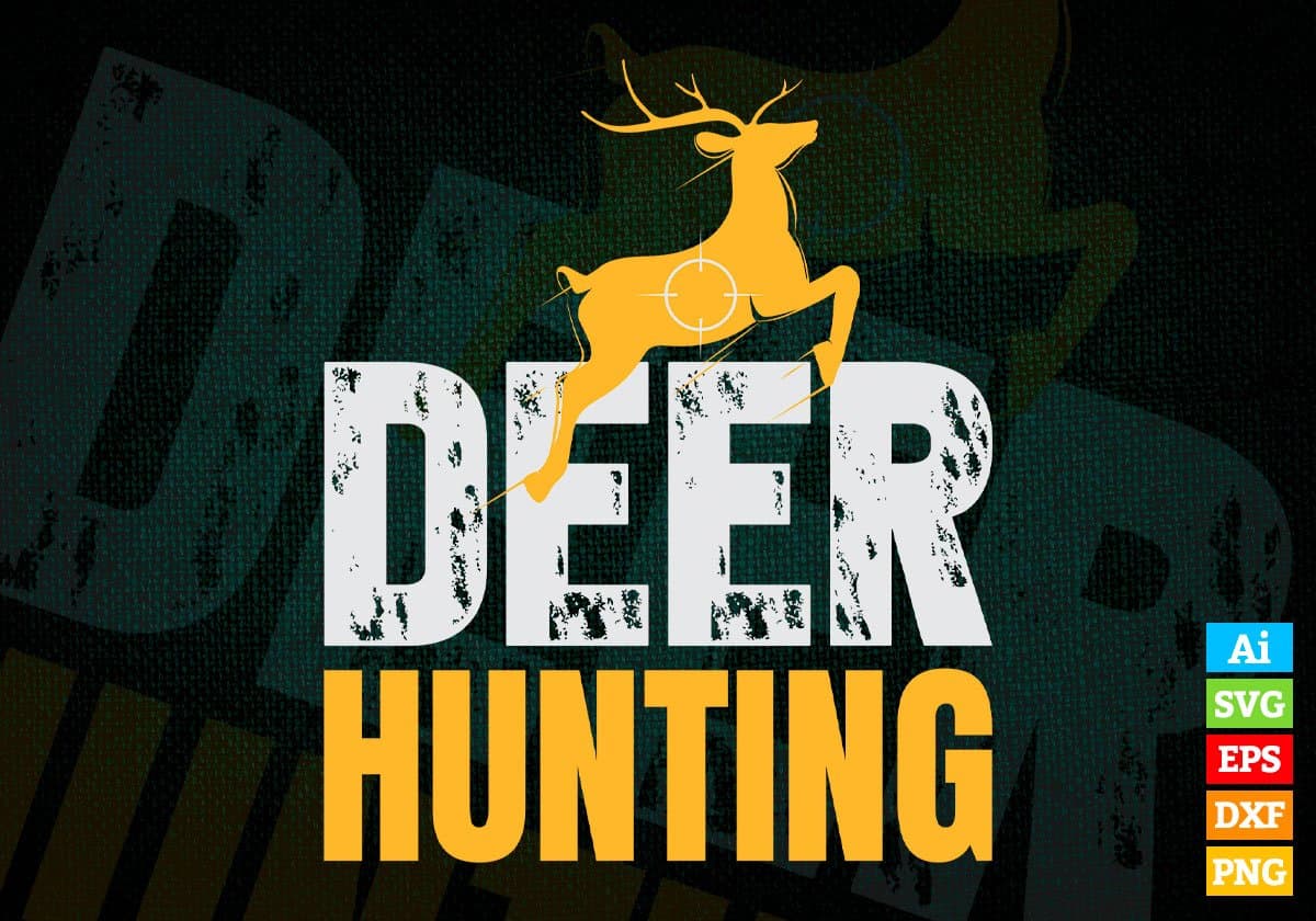 Deer Hunter Hunting T shirt Design In Svg Png Cutting Printable Files