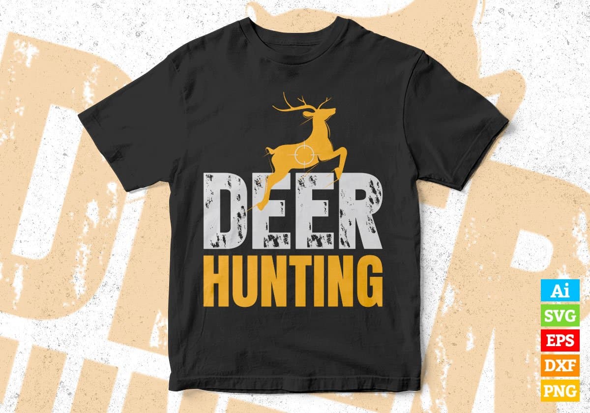 Deer Hunter Hunting T shirt Design In Svg Png Cutting Printable Files