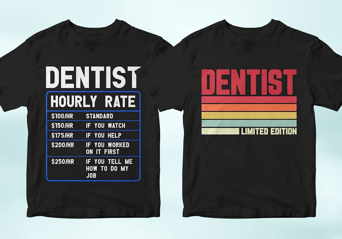Dentist 25 Editable T-shirt Designs Bundle