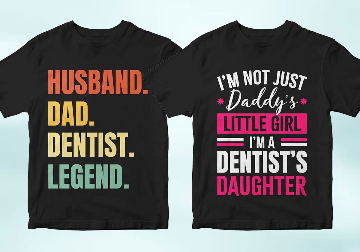 Dentist 25 Editable T-shirt Designs Bundle