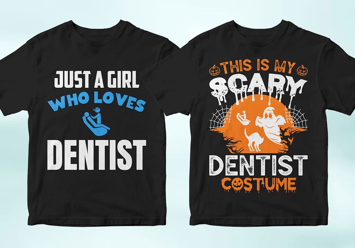 Dentist 25 Editable T-shirt Designs Bundle
