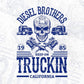 Diesel Brothers 1985 Keep On Truckin California American Trucker Editable T shirt Design In Ai Svg Files