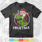 Dinosaur Merry Christmas Santa Dino Holiday T-Rex Funny Kids Svg T shirt Design.