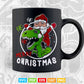Dinosaur Merry Christmas Santa Dino Holiday T-Rex Funny Kids Svg T shirt Design.
