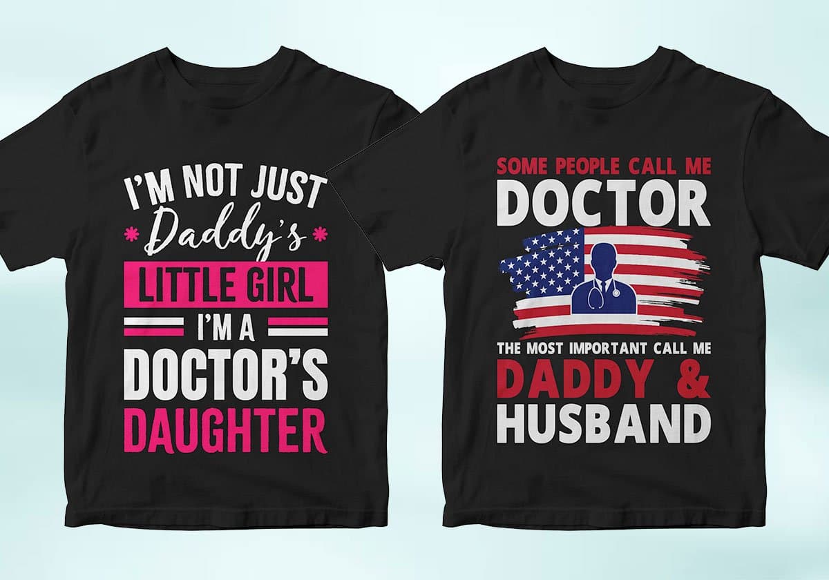Doctor 25 Editable T-shirt Designs Bundle