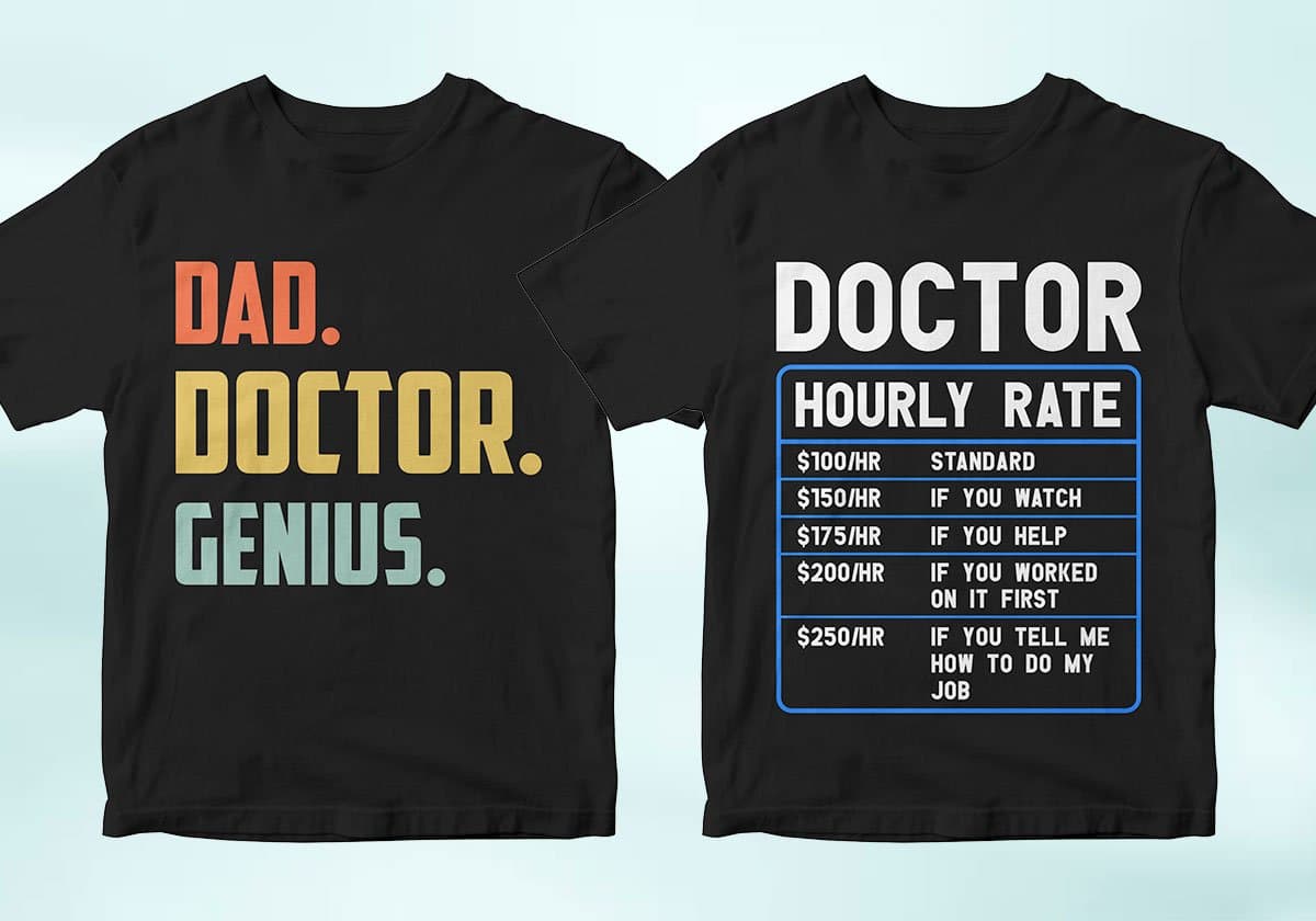 Doctor 25 Editable T-shirt Designs Bundle