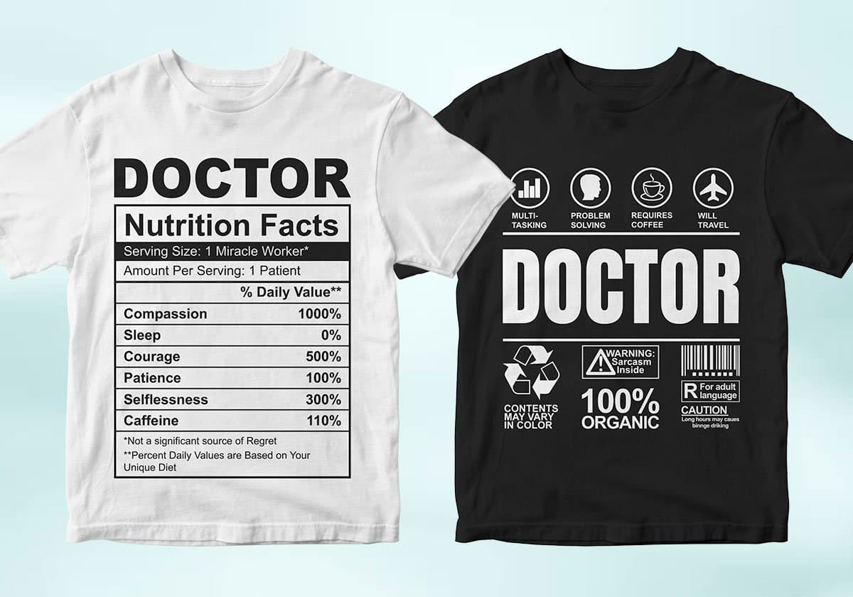 Doctor 25 Editable T-shirt Designs Bundle