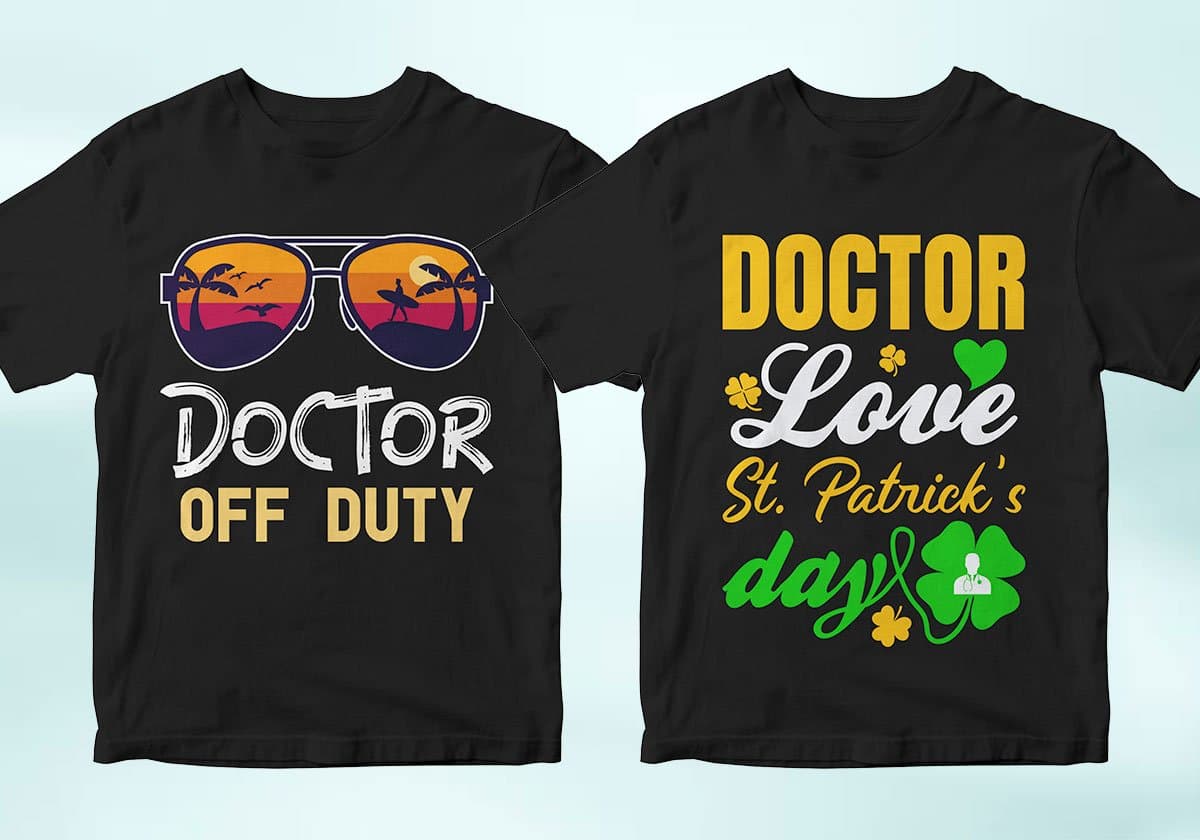 Doctor 25 Editable T-shirt Designs Bundle