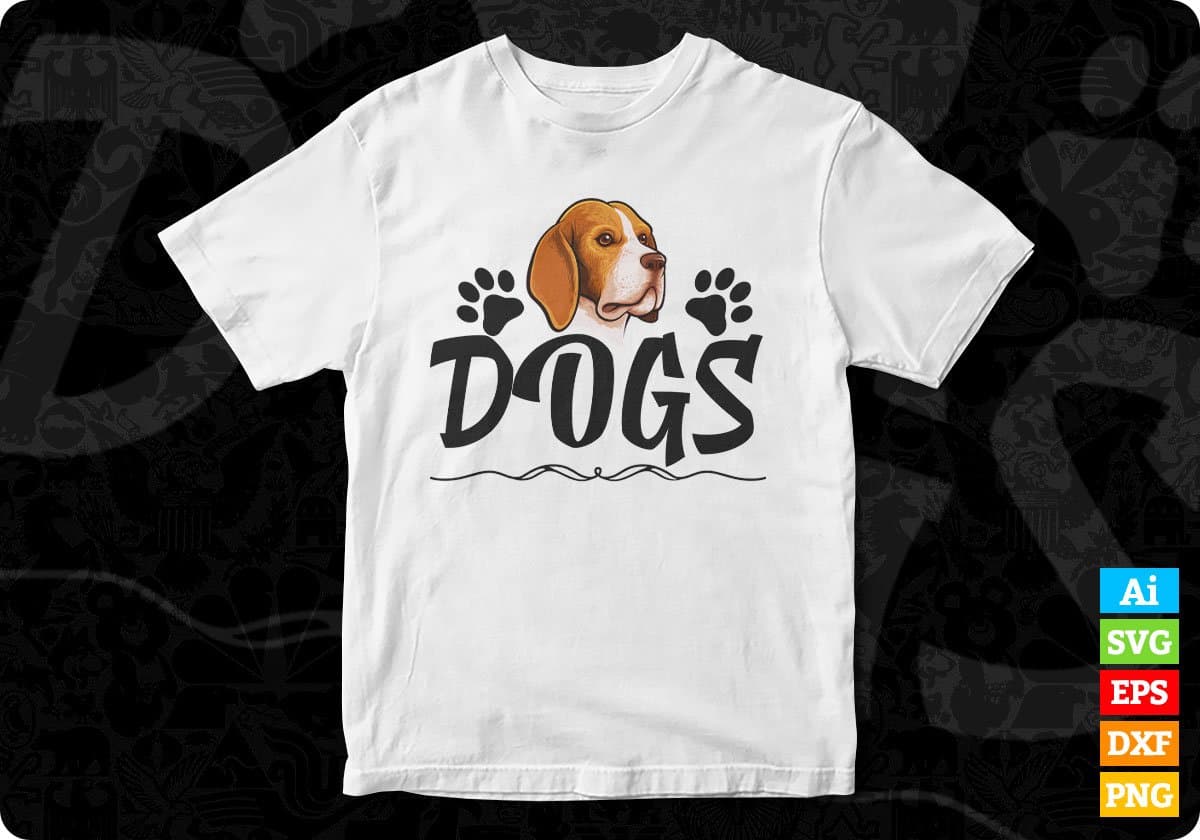 Dogs Animal T shirt Design In Svg Png Cutting Printable Files