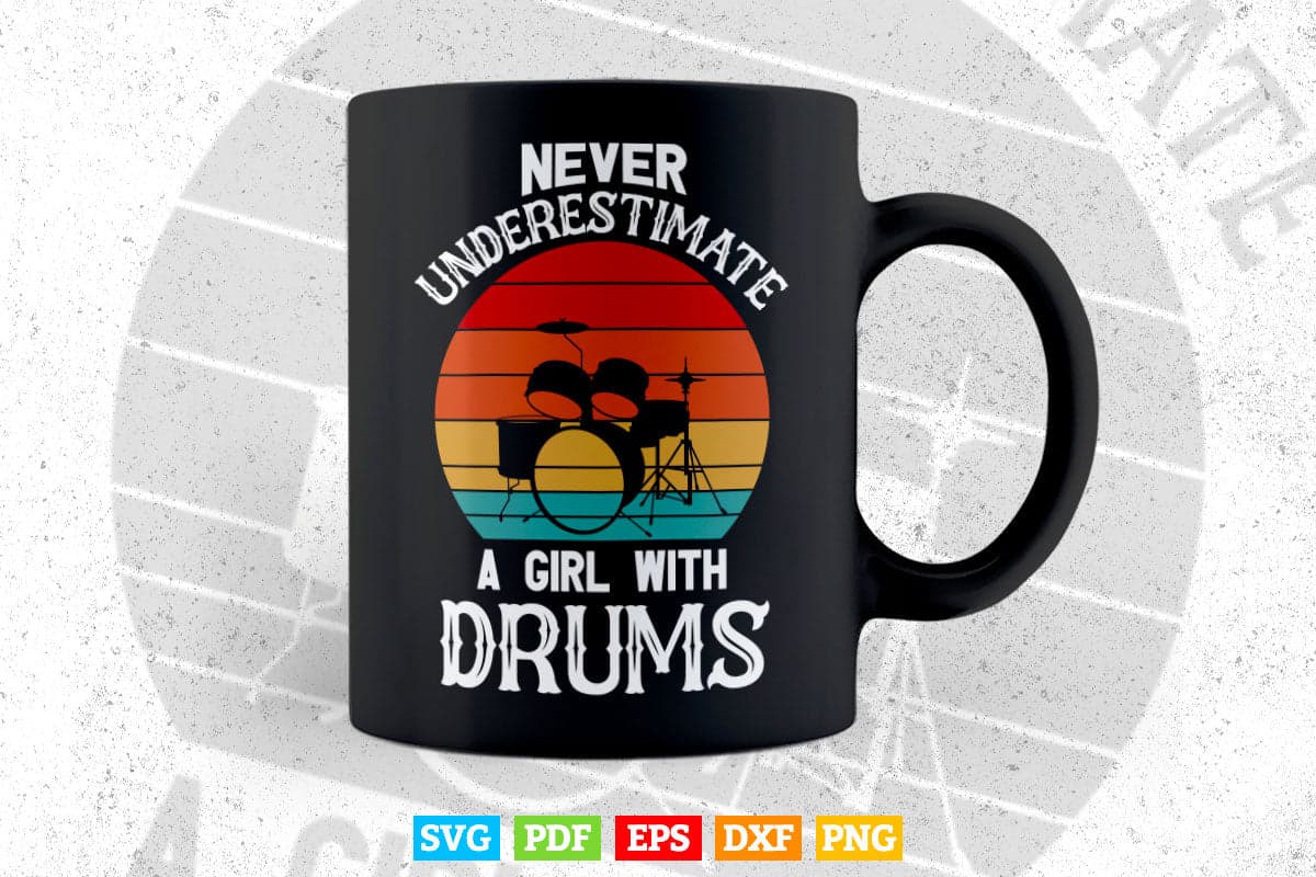 Drum set Percussion Drummer Women Girls Kids Gift Drums Svg T shirt