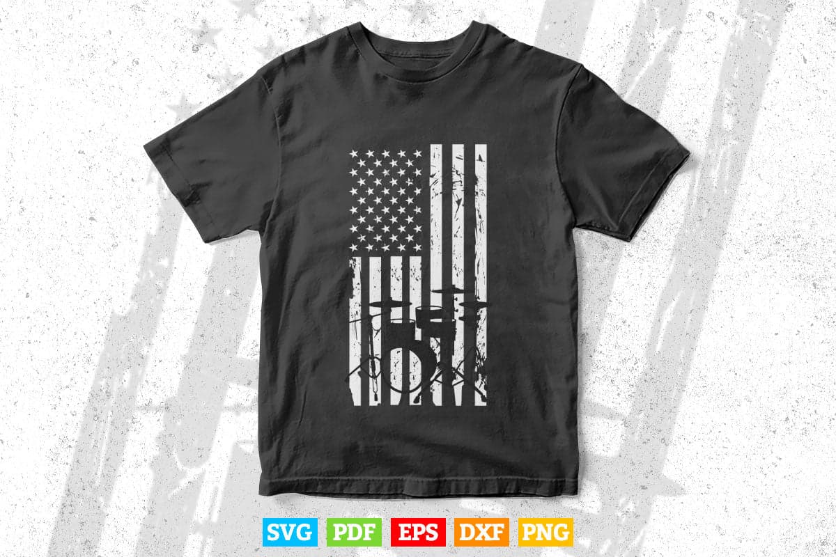 Drummer American Flag Drummer Set Svg T shirt