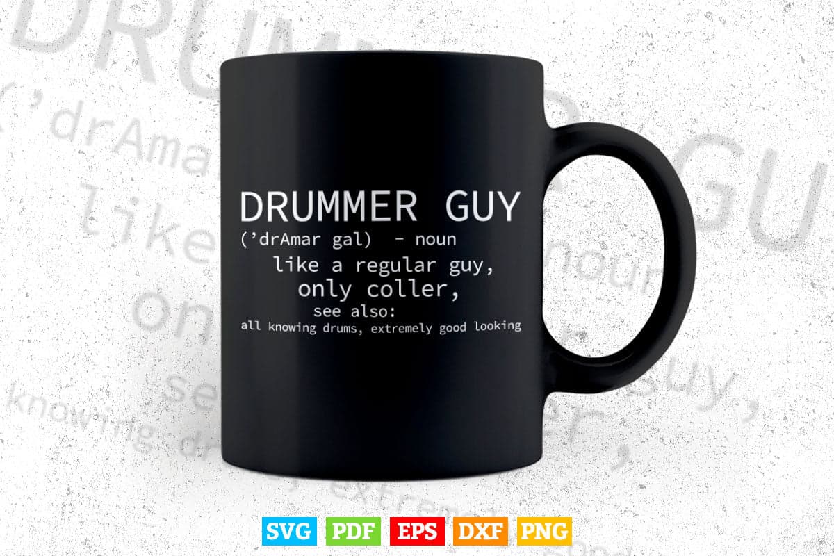 Drummer Guy Definition Funny Vintage Drums Drumming Svg T shirt